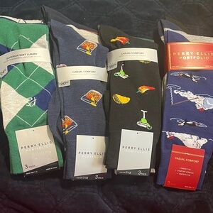 Perry Ellis Men's Socks - Blue, Black, Green, and Gray